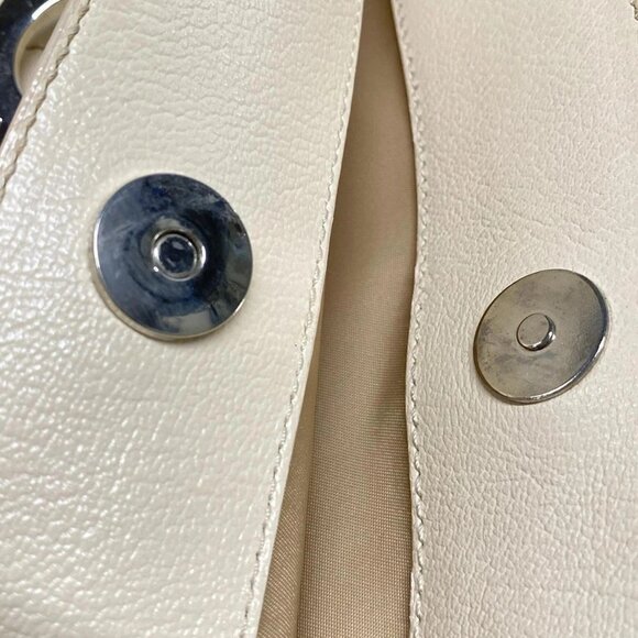 Auth DIOR/ChristianDior Flower/Trotter Cream Brown Cotton Leather Tote Bag - Picture 15 of 16